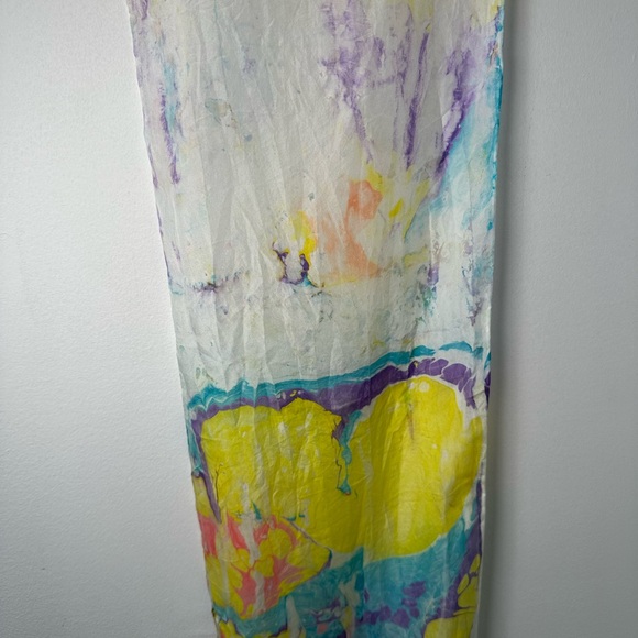 Vibrant Multi-Color Silk Scarf - Women's Lightweight Wrap - Picture 5 of 8